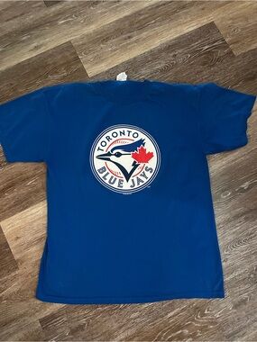 Toronto Blue Jays MLB T-Shirt Royal Blue Large Slim Fit Retro Style